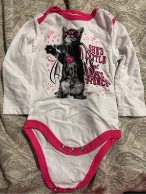 Puma White & Pink Long-Sleeve Baby Bodysuit with Superhero Cat Graphic bundle